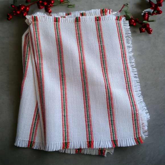 Set of 6 Vintage Handwoven Christmas Placemats 19"x13" - Picture 7 of 8